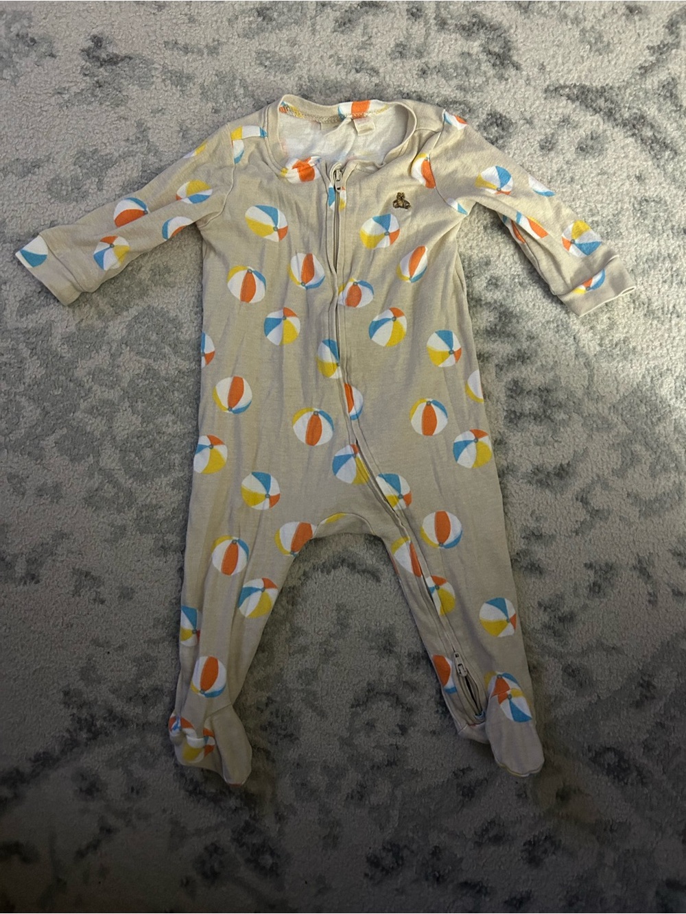 GAP Neutral Footed One-Piece with Orange, Yellow & Blue Beach Balls